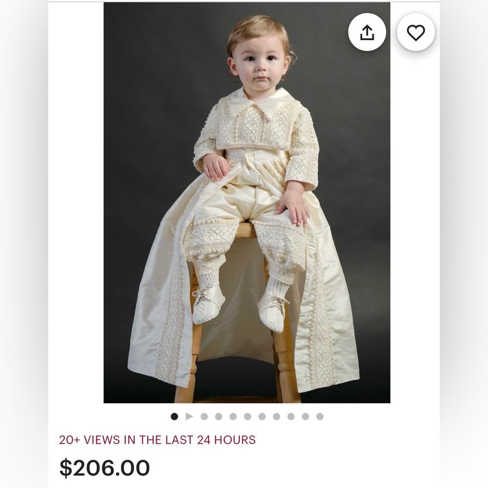 Elegant Cream Baby Christening Gown, USED ONCE!